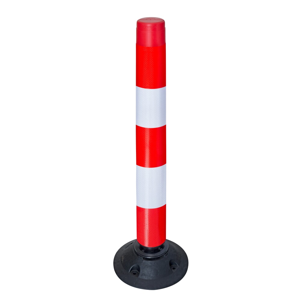 N° de l'image du produit 1 : Poletet de balisage auto-relevable FlexPin, rouge/blanc, hauteur 1 000 mm