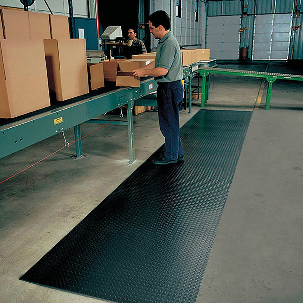 Dalle anti-fatigue, 2 couches, PVC/PU, 910 mm x m linéaire, noir N° de l'image du produit 3 : Dalle anti-fatigue, 2 couches, PVC/PU, 910 mm x m linéaire, noir