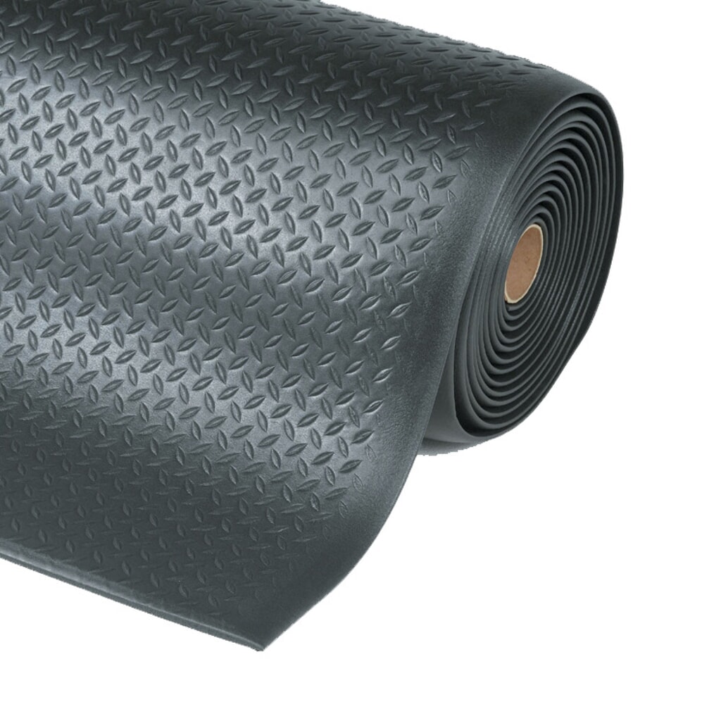 Dalle anti-fatigue, 2 couches, PVC/PU, 910 mm x m linéaire, noir Illustration du produit: Dalle anti-fatigue, 2 couches, PVC/PU, 910 mm x m linéaire, noir
