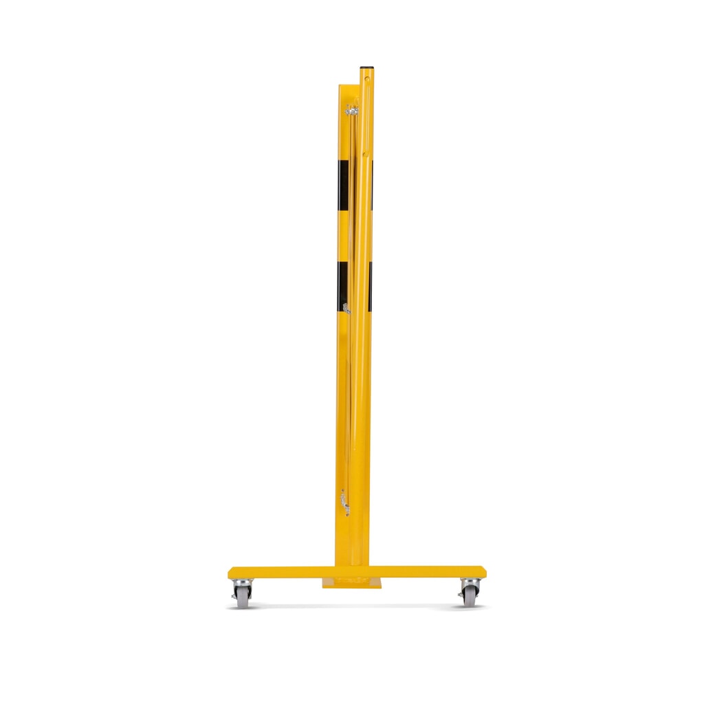 N° de l'image du produit 4 : dancop Barrière extensible, 1 pied à roulette, 1 borne, largeur 3 600 mm, jaune/noir
