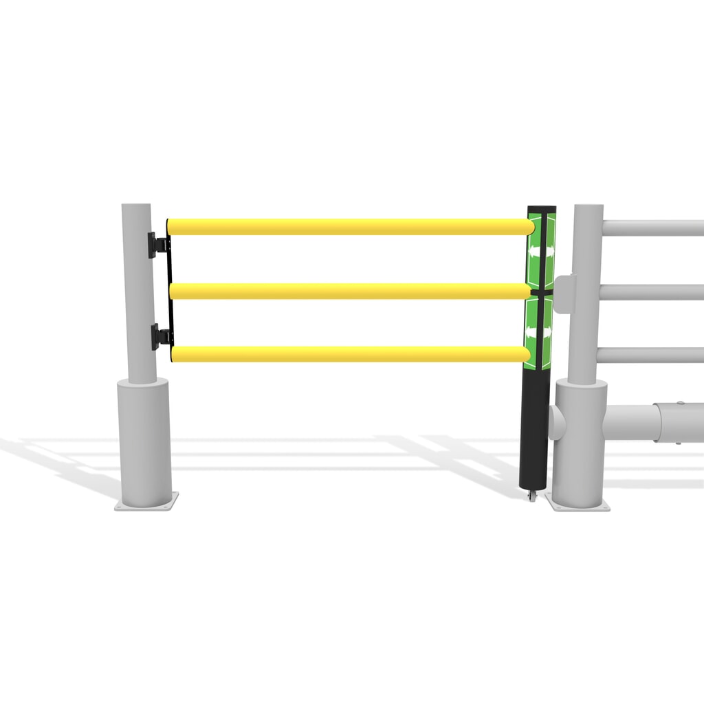 N° de l'image du produit 11 : dancop Porte battante pour garde-corps de sécurité « Delta », H x l 1 200 x 1 500 mm, avec rouleau