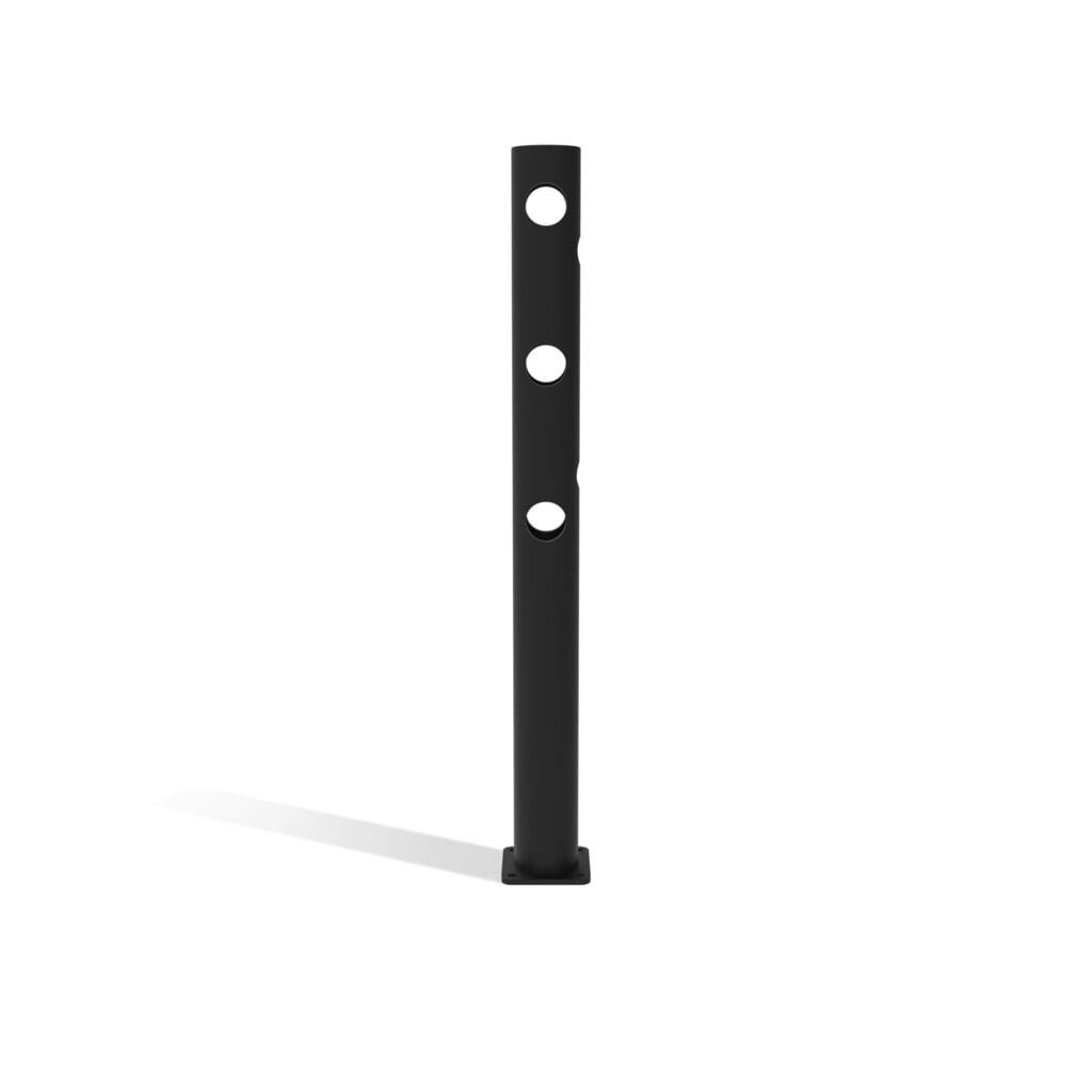 dancop Poteau central de porte battante pour garde-corps de sécurité « Delta », Ø 110 mm, hauteur 1 200 mm, 90° Illustration du produit: dancop Poteau central de porte battante pour garde-corps de sécurité « Delta », Ø 110 mm, hauteur 1 200 mm, 90°