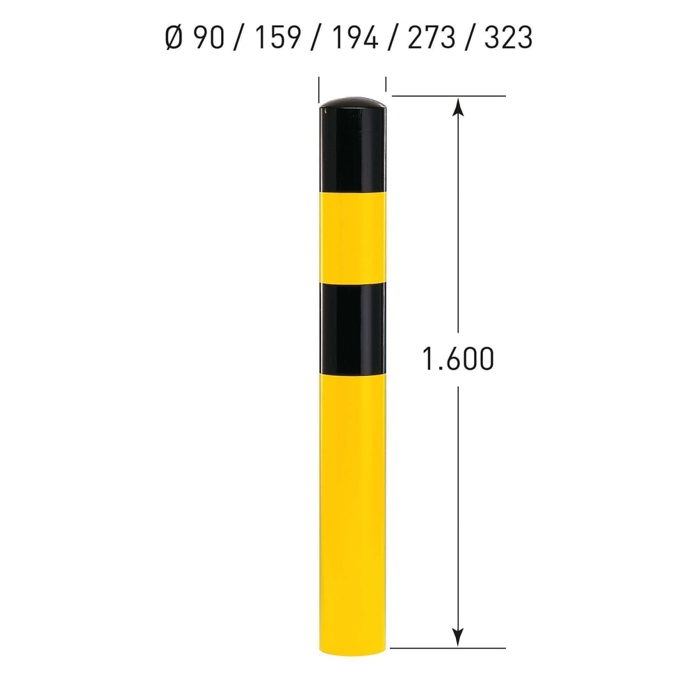 N° de l'image du produit 3 : MORAVIA Borne de protection, à bétonner, pour l’extérieur, hauteur 1 600 mm, Ø 90 mm