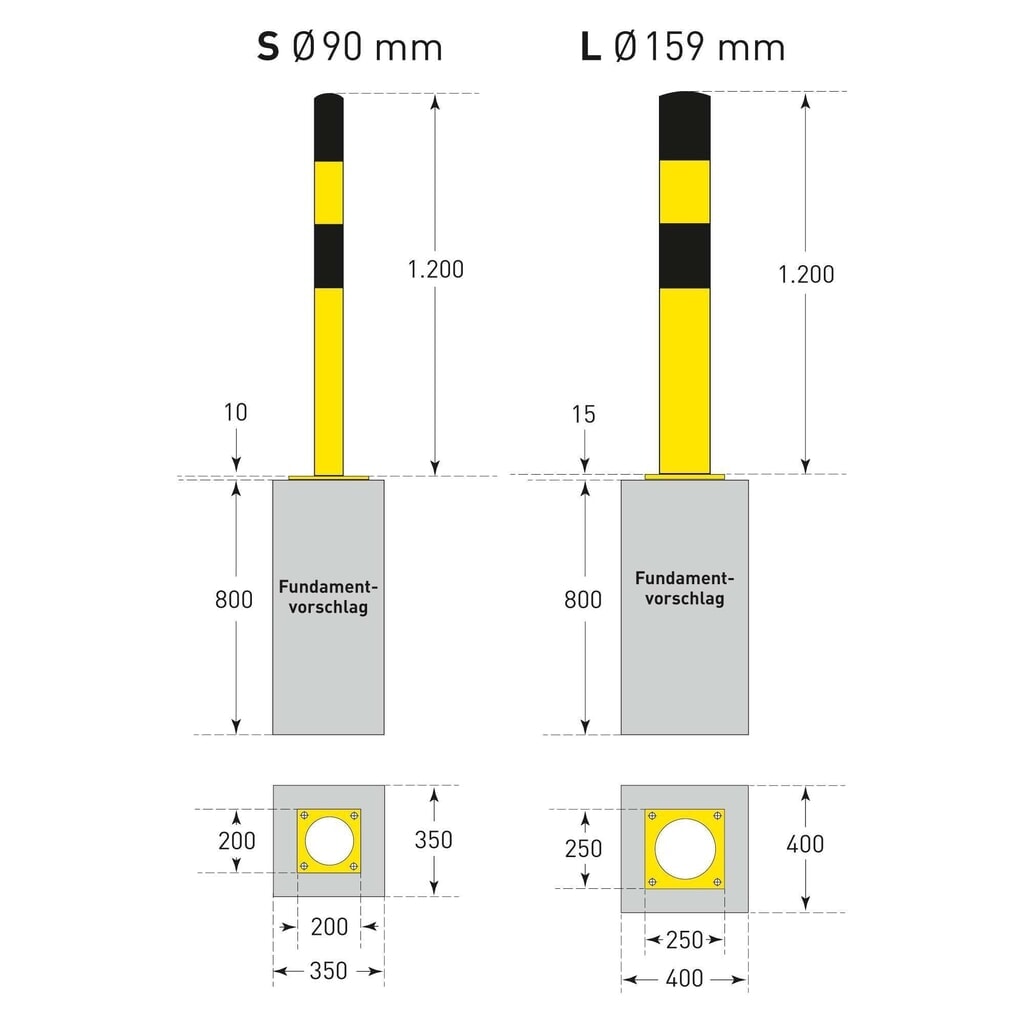 MORAVIA Borne de protection, à cheviller, pour l’extérieur, hauteur 1 200 mm, Ø 159 mm N° de l'image du produit 5 : MORAVIA Borne de protection, à cheviller, pour l’extérieur, hauteur 1 200 mm, Ø 159 mm