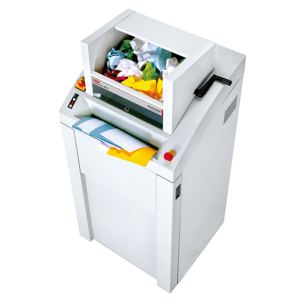 Illustration du produit: Destructeur de documents grande capacité HSM Powerline 450.2, coupe croisée en particules 3,9 x 40 mm