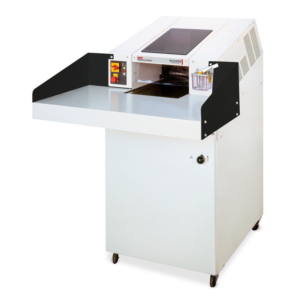 Destructeur de documents grande capacité HSM FA Powerline 400.2, coupe croisée en particules 3,9 x 40 mm Illustration du produit: Destructeur de documents grande capacité HSM FA Powerline 400.2, coupe croisée en particules 3,9 x 40 mm