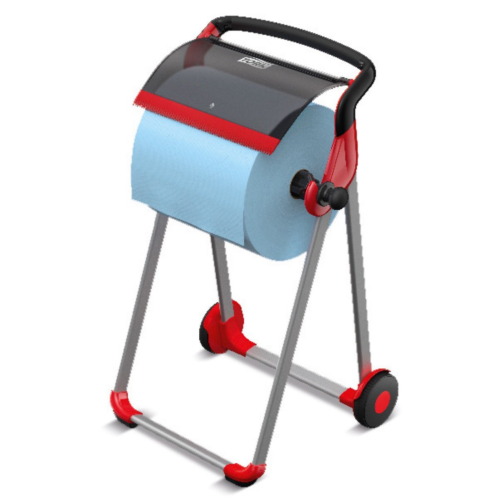 Illustration du produit: Distributeur à rouleau TORK® Performance, mobile, rouleaux jusqu’à 430 mm, rouge/noir