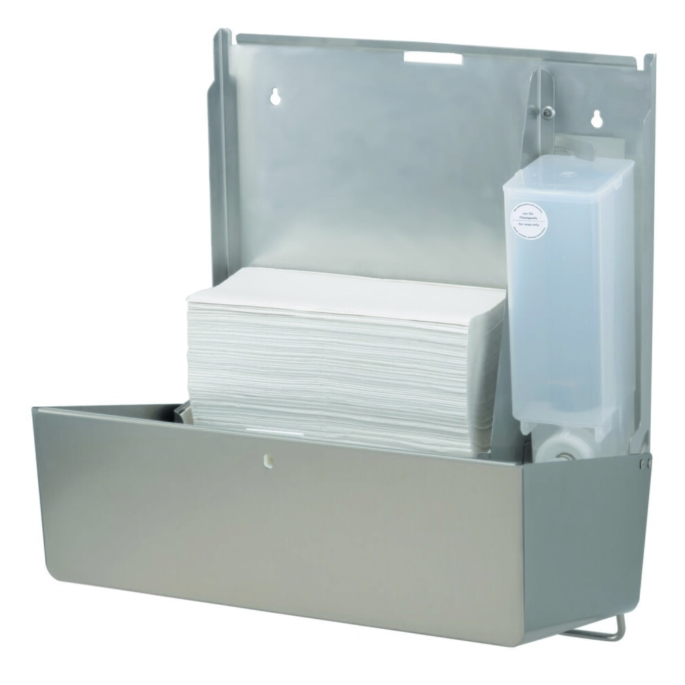 N° de l'image du produit 2 : Distributeur combiné d’essuie-mains en papier et de savon Air-Wolf droite en acier inoxydable brossé