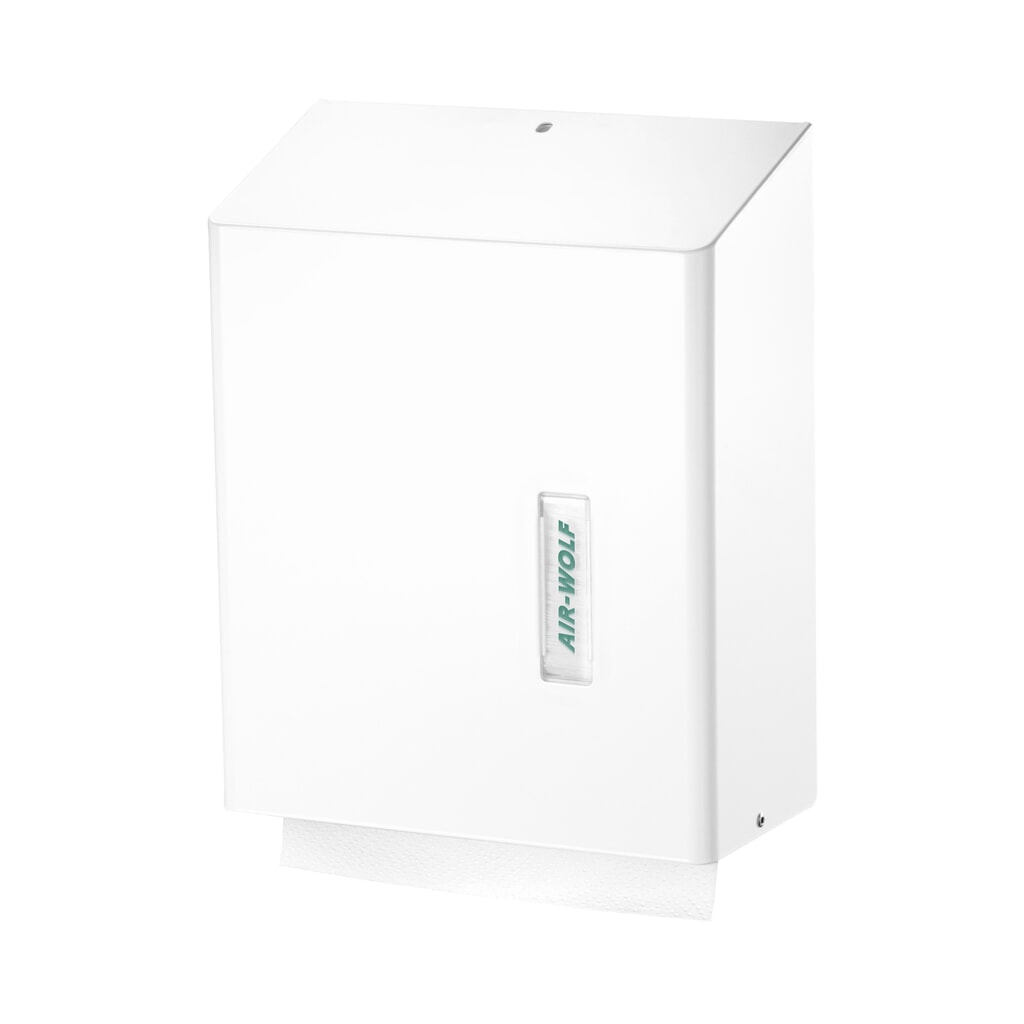 Distributeur d’essuie-mains en papier Air-Wolf pour env. 500 essuie-mains en papier série Omega, blanc Illustration du produit: Distributeur d’essuie-mains en papier Air-Wolf pour env. 500 essuie-mains en papier série Omega, blanc