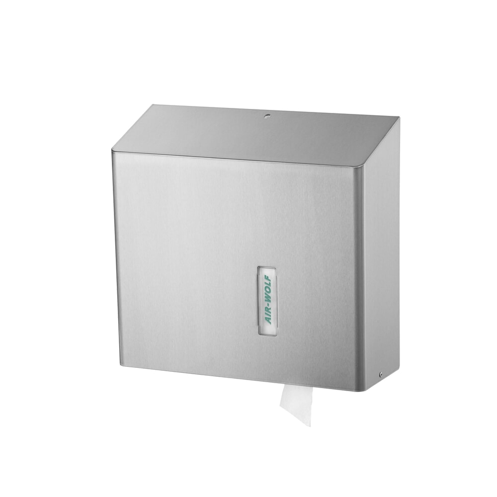 Illustration du produit: Distributeur de gros rouleaux de papier toilette grand format Air-Wolf en acier inoxydable brossé