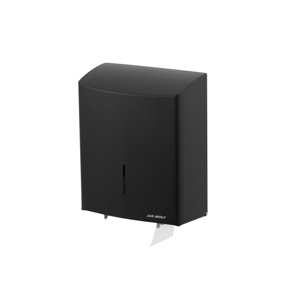 Illustration du produit: Distributeur de gros rouleaux de papier toilette Air-Wolf pour 1 gros rouleau, acier inoxydable noir mat
