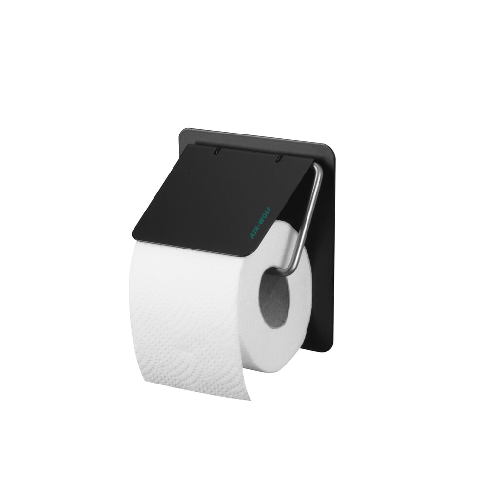 Distributeur de papier toilette Air-Wolf noir Illustration du produit: Distributeur de papier toilette Air-Wolf noir