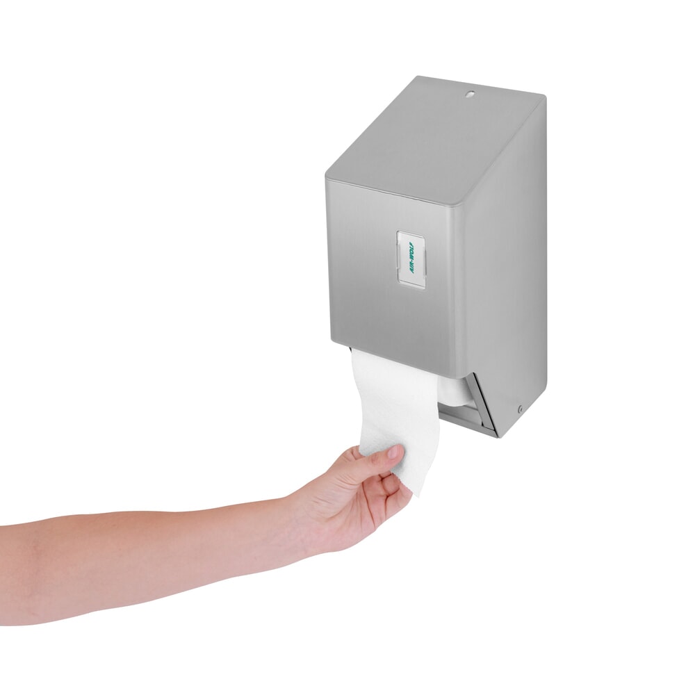 N° de l'image du produit 2 : Distributeur de papier toilette Air-Wolf pour 2 rouleaux de papier en acier inoxydable brossé