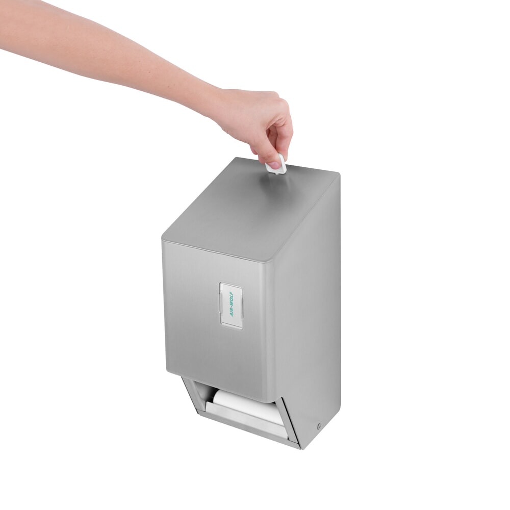 N° de l'image du produit 5 : Distributeur de papier toilette Air-Wolf pour 2 rouleaux de papier en acier inoxydable brossé