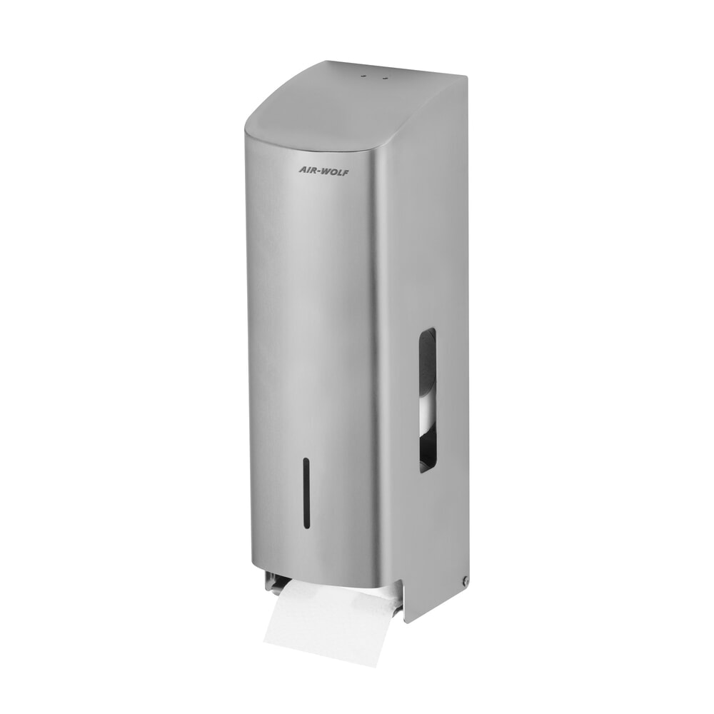 Illustration du produit: Distributeur de papier toilette Air-Wolf pour 3 rouleaux de papier toilette, acier inoxydable brossé