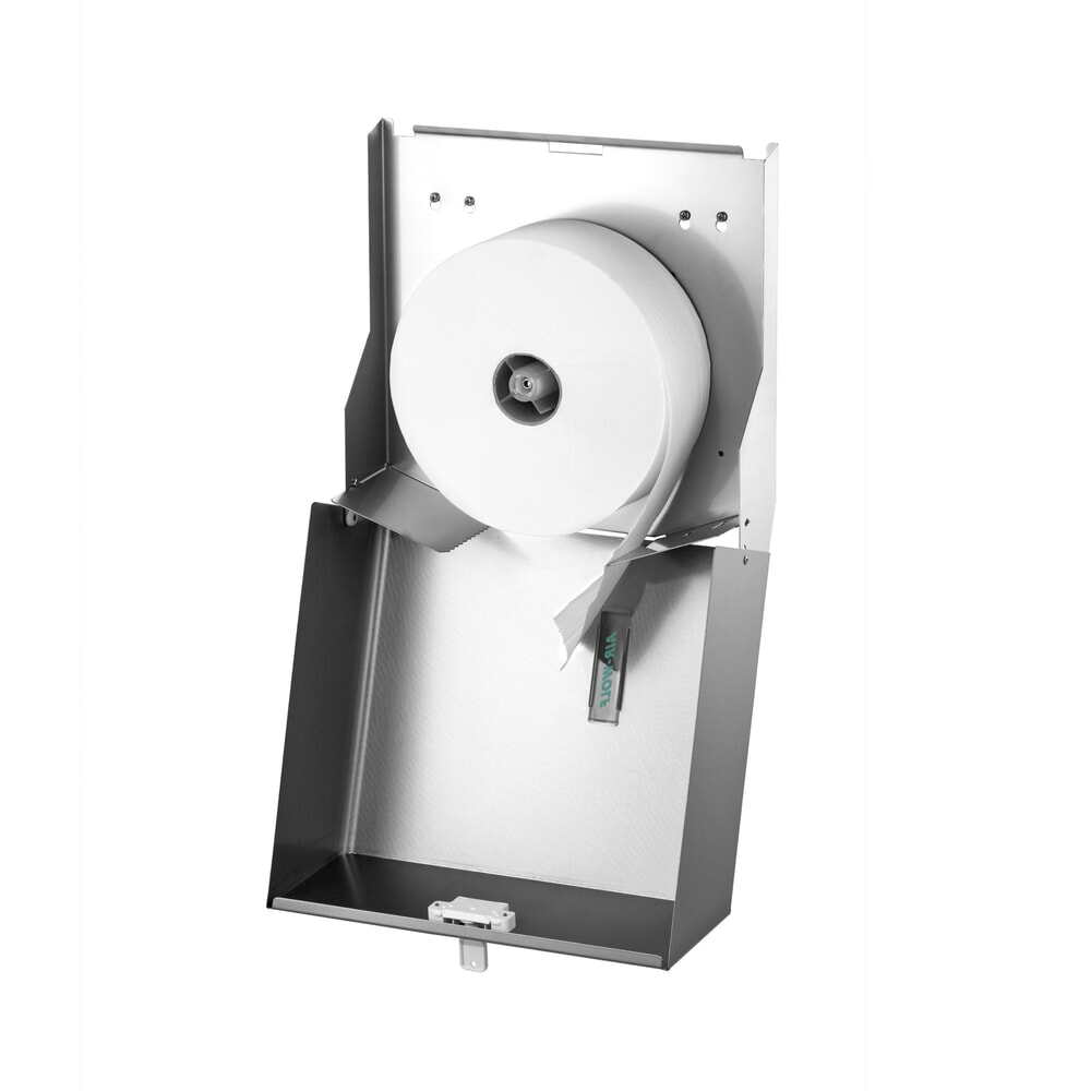 Illustration du produit: Distributeur de papier toilette Duplex Air-Wolf en acier inoxydable brossé