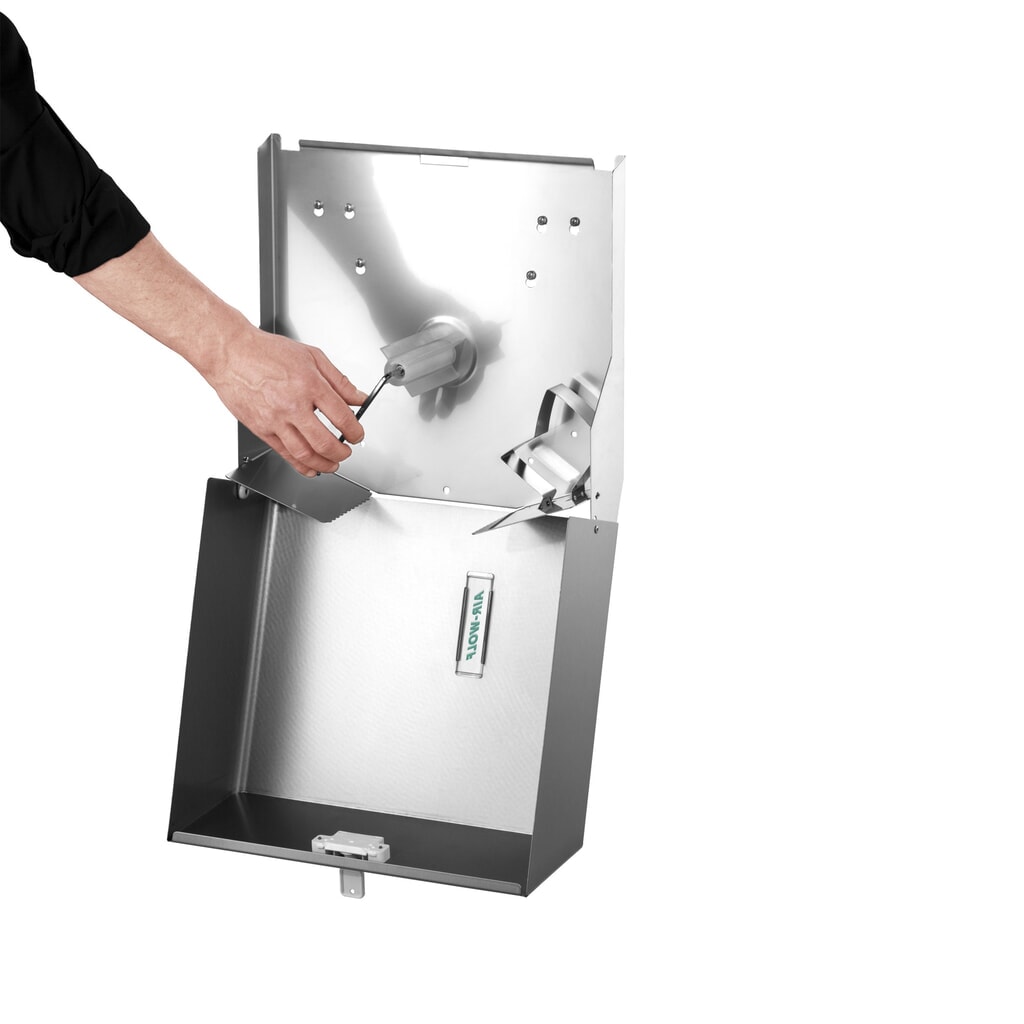 Distributeur de papier toilette Duplex Air-Wolf en acier inoxydable brossé N° de l'image du produit 5 : Distributeur de papier toilette Duplex Air-Wolf en acier inoxydable brossé