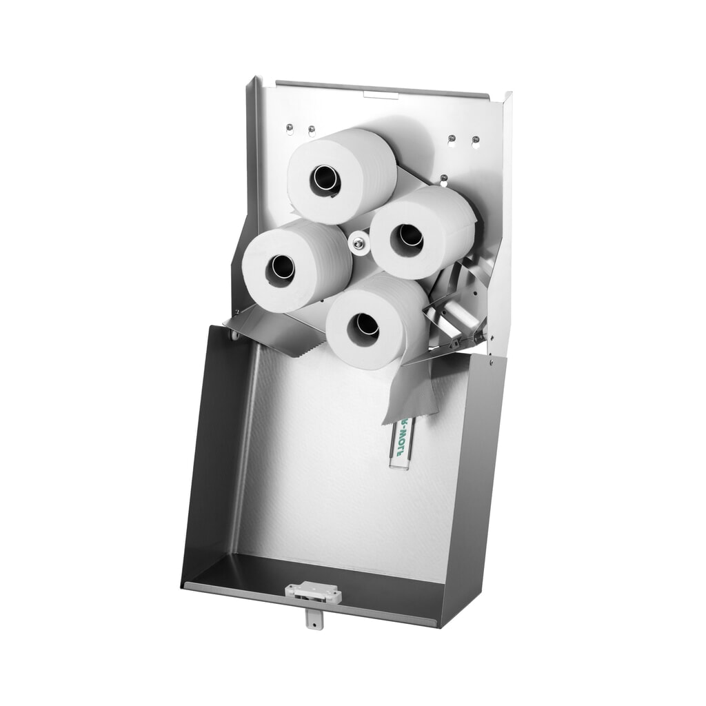 Distributeur de papier toilette Duplex Air-Wolf en acier inoxydable brossé N° de l'image du produit 10 : Distributeur de papier toilette Duplex Air-Wolf en acier inoxydable brossé