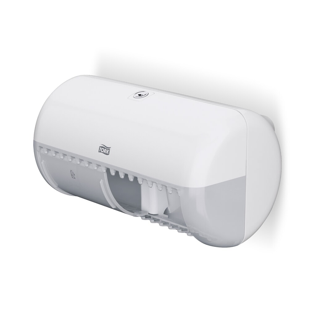 Distributeur de papier-toilette TORK® MINI, blanc, blanc Illustration du produit: Distributeur de papier-toilette TORK® MINI, blanc, blanc