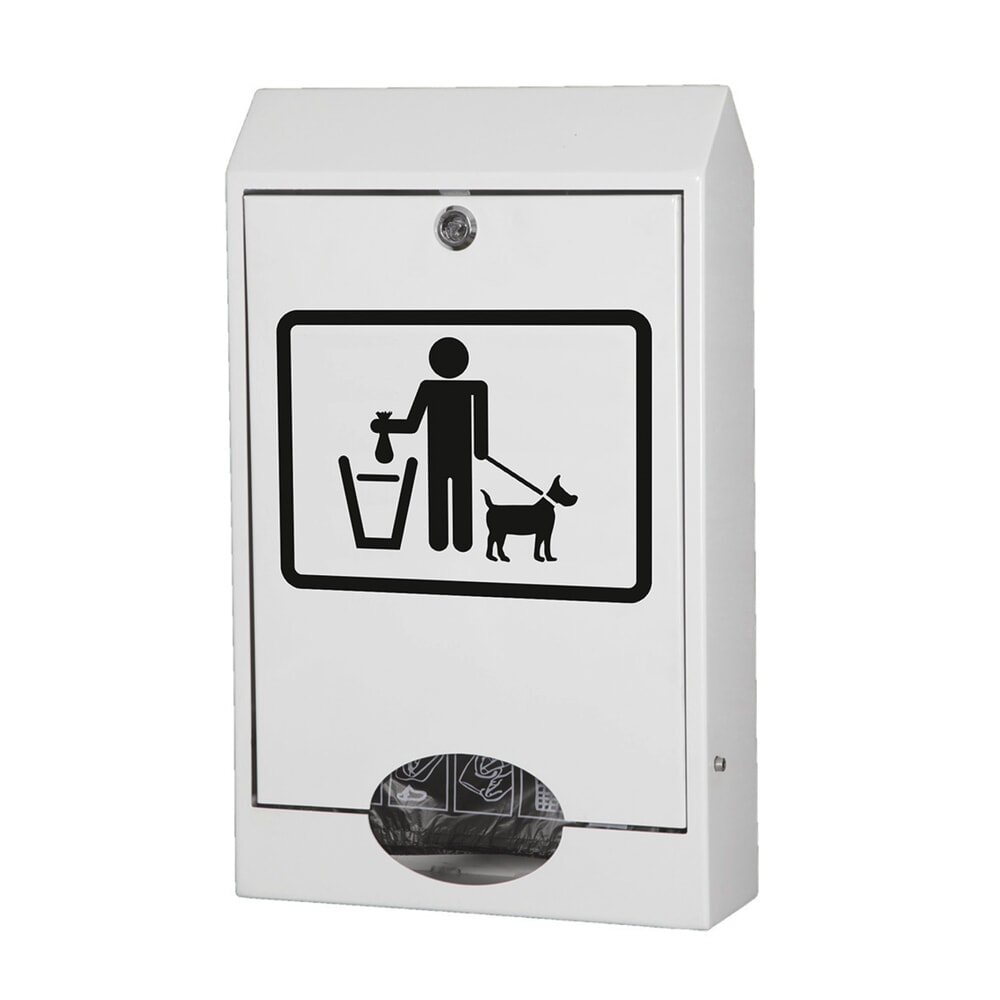 Illustration du produit: Distributeur de sachets à déjections canines RENNER modèle 7077-10 pour fixation sur mur ou sur poteau, anthracite/fer micacé