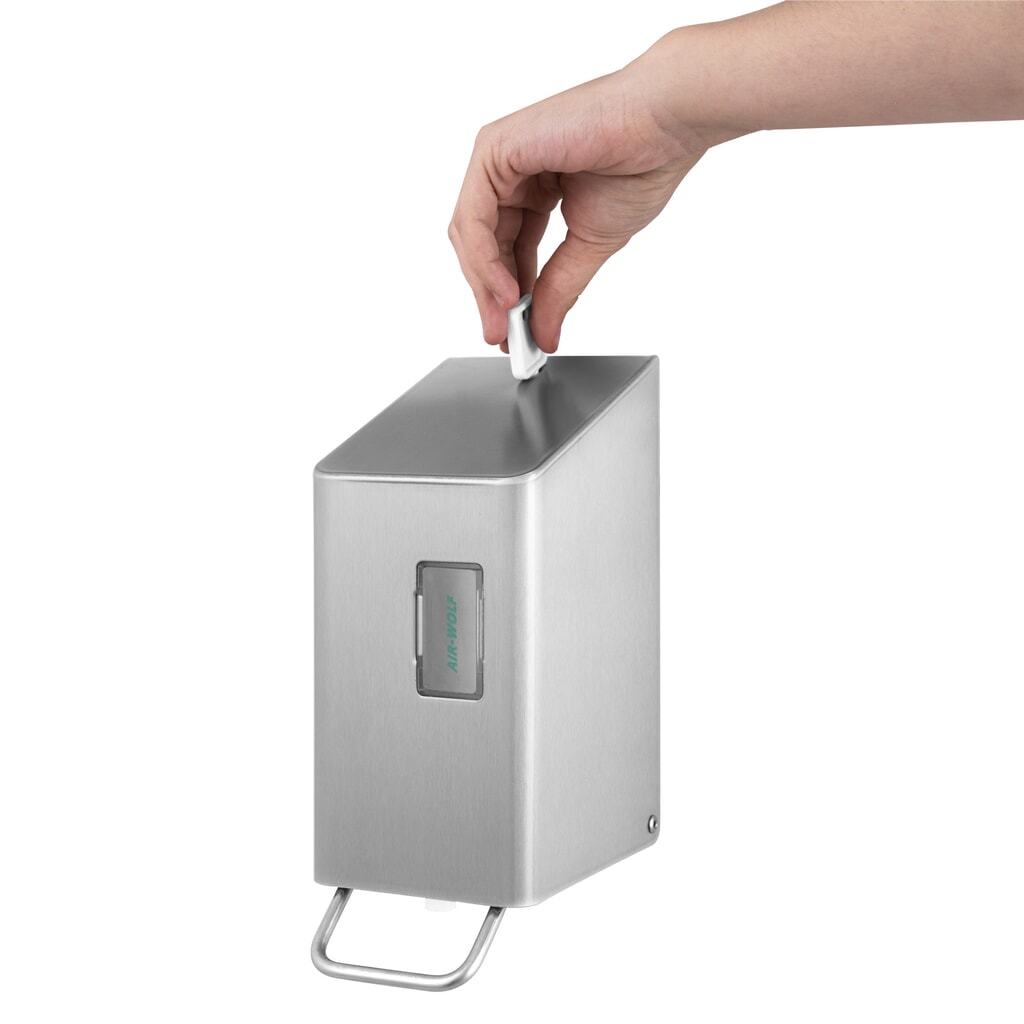 N° de l'image du produit 5 : Distributeur de savon et de désinfectant Air-Wolf pour 250 ml en acier inoxydable brossé