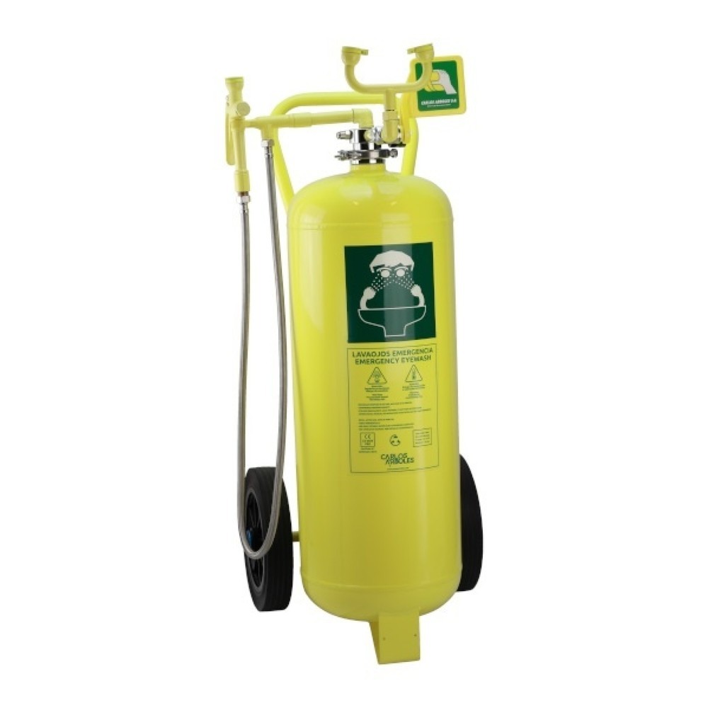 N° de l'image du produit 1 : Douche oculaire mobile à réservoir Erbstößer®, volume utile 30 litres, fixe avec douche oculaire à flexible supplémentaire