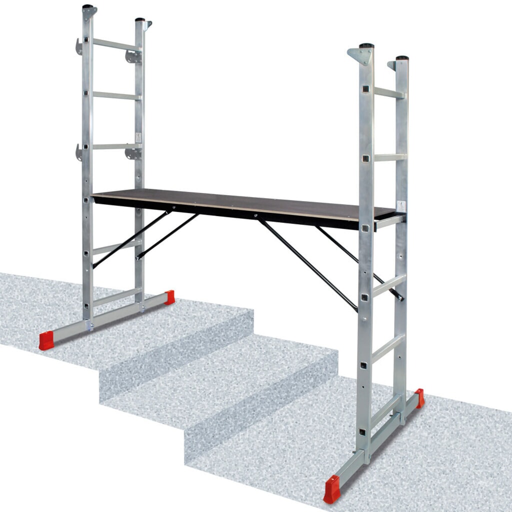 Échafaudage à échelle HEMMDAL en aluminium 3-en-1, capacité de charge 135 kg N° de l'image du produit 4 : Échafaudage à échelle HEMMDAL en aluminium 3-en-1, capacité de charge 135 kg