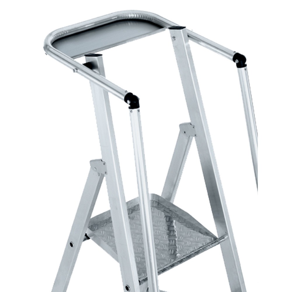 N° de l'image du produit 2 : Échelle de podium stationnaire ZARGES, avec rambarde de sécurité, hauteur de travail 0,52 m