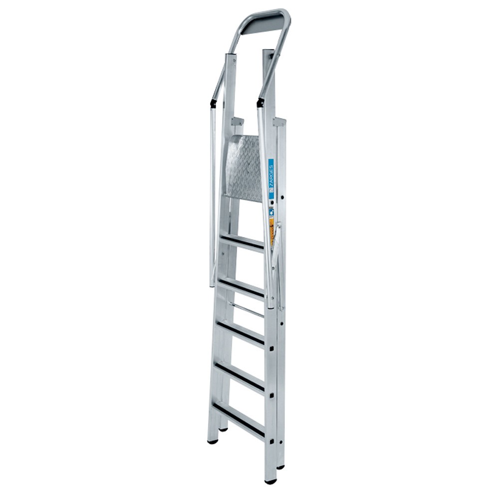 N° de l'image du produit 3 : Échelle de podium stationnaire ZARGES, avec rambarde de sécurité, hauteur de travail 0,52 m