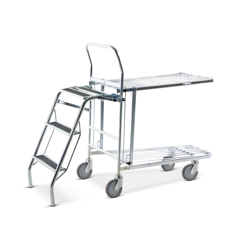 Illustration du produit: Échelle pliable pour véhicules de transport et d’entreposage, hauteur déployée 0,65 m