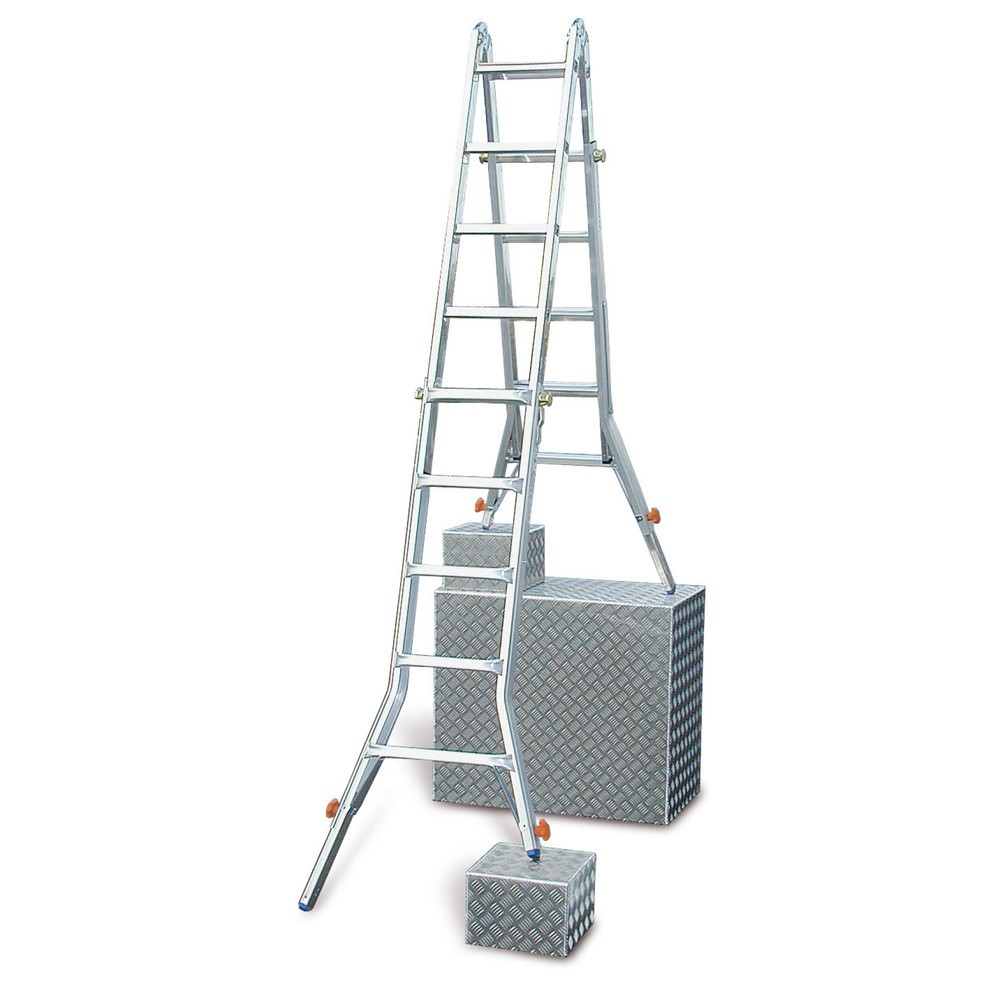 Illustration du produit: Échelle télescopique articulée KRAUSE® avec 4 rallonges intégrées, longueur max. 4,20 m