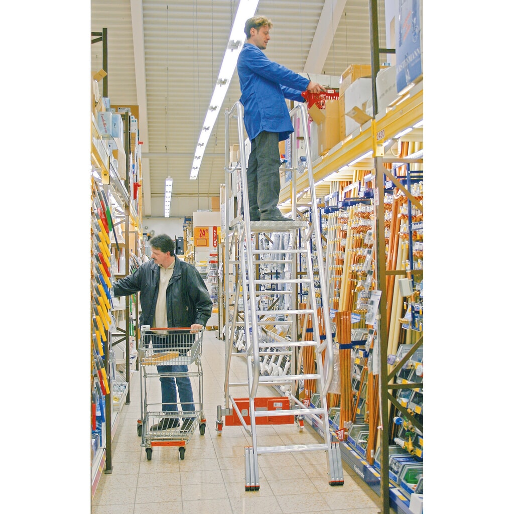 N° de l'image du produit 4 : KRAUSE® Échelle à plateforme STABILO Vario, lestage 20 kg, hauteur déployée 1,10 m