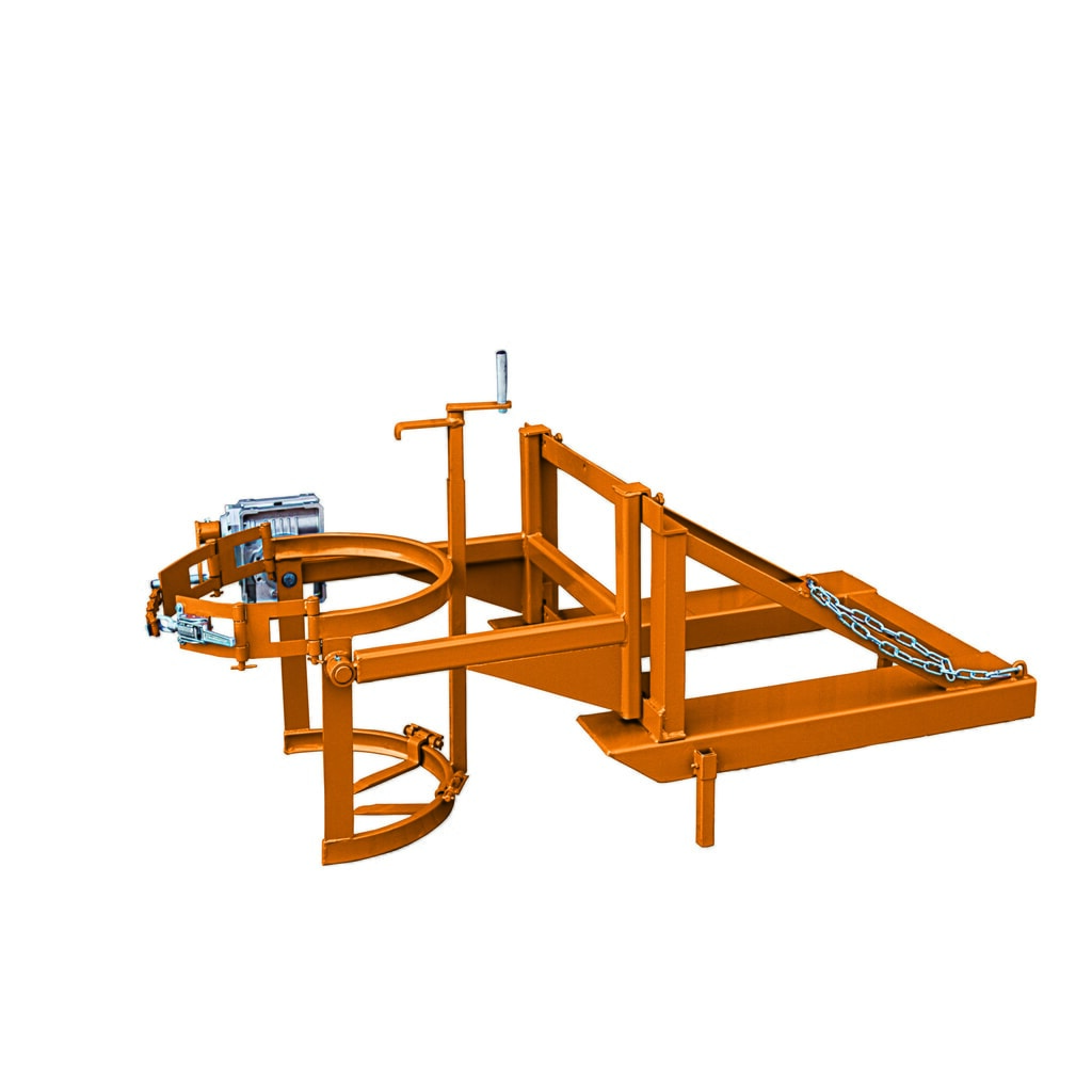 Eichinger® Basculeur de fûts, manivelle, 1 x fût orangé pur N° de l'image du produit 1 : Eichinger® Basculeur de fûts, manivelle, 1 x fût orangé pur