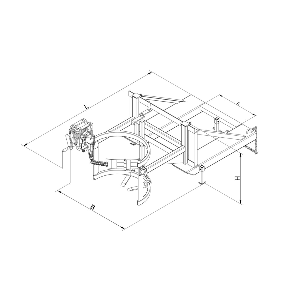 Eichinger® Basculeur de fûts, manivelle, 1 x fût orangé pur N° de l'image du produit 2 : Eichinger® Basculeur de fûts, manivelle, 1 x fût orangé pur