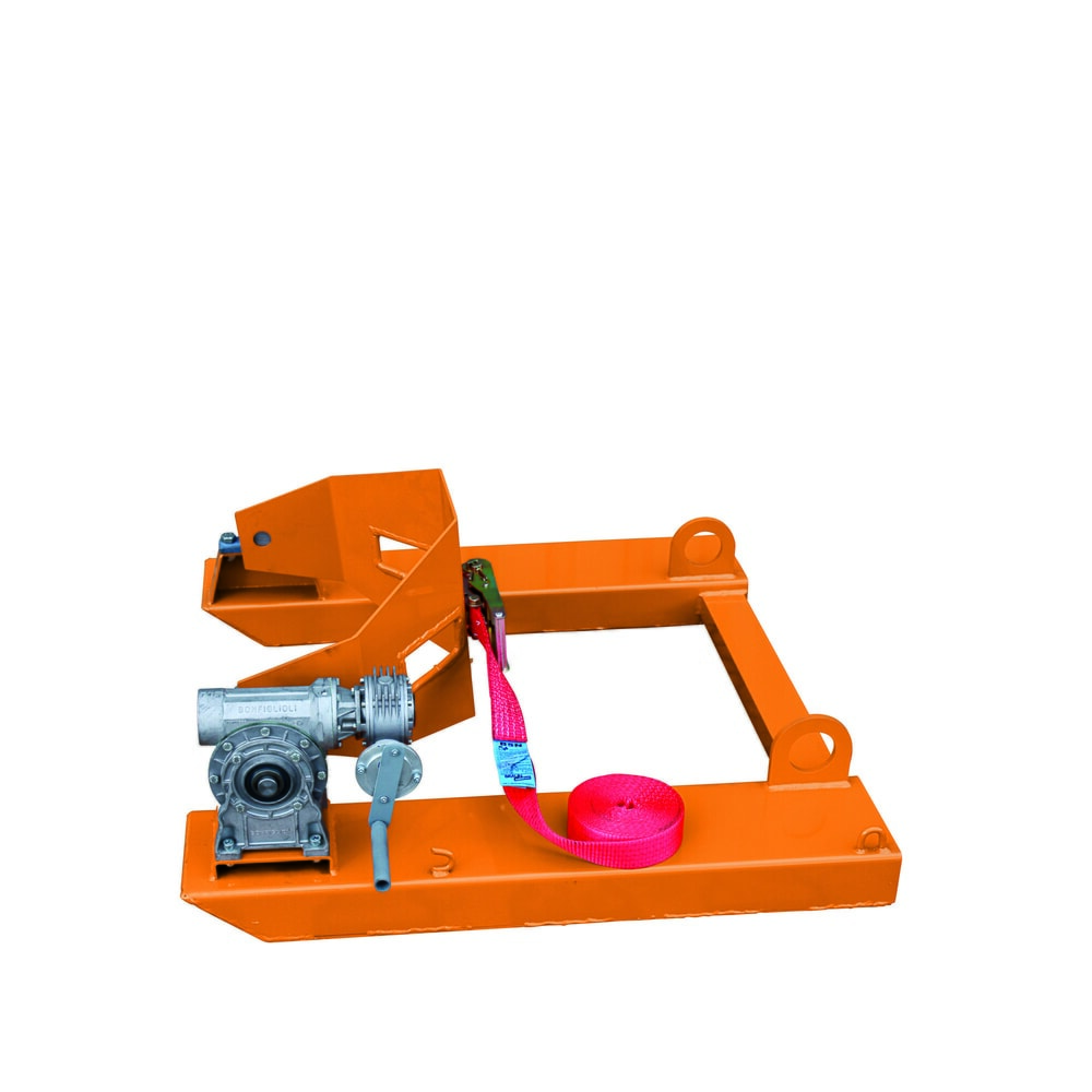 N° de l'image du produit 2 : Eichinger® Basculeur de fûts et de poubelles, manivelle, 1 x fût orangé pur