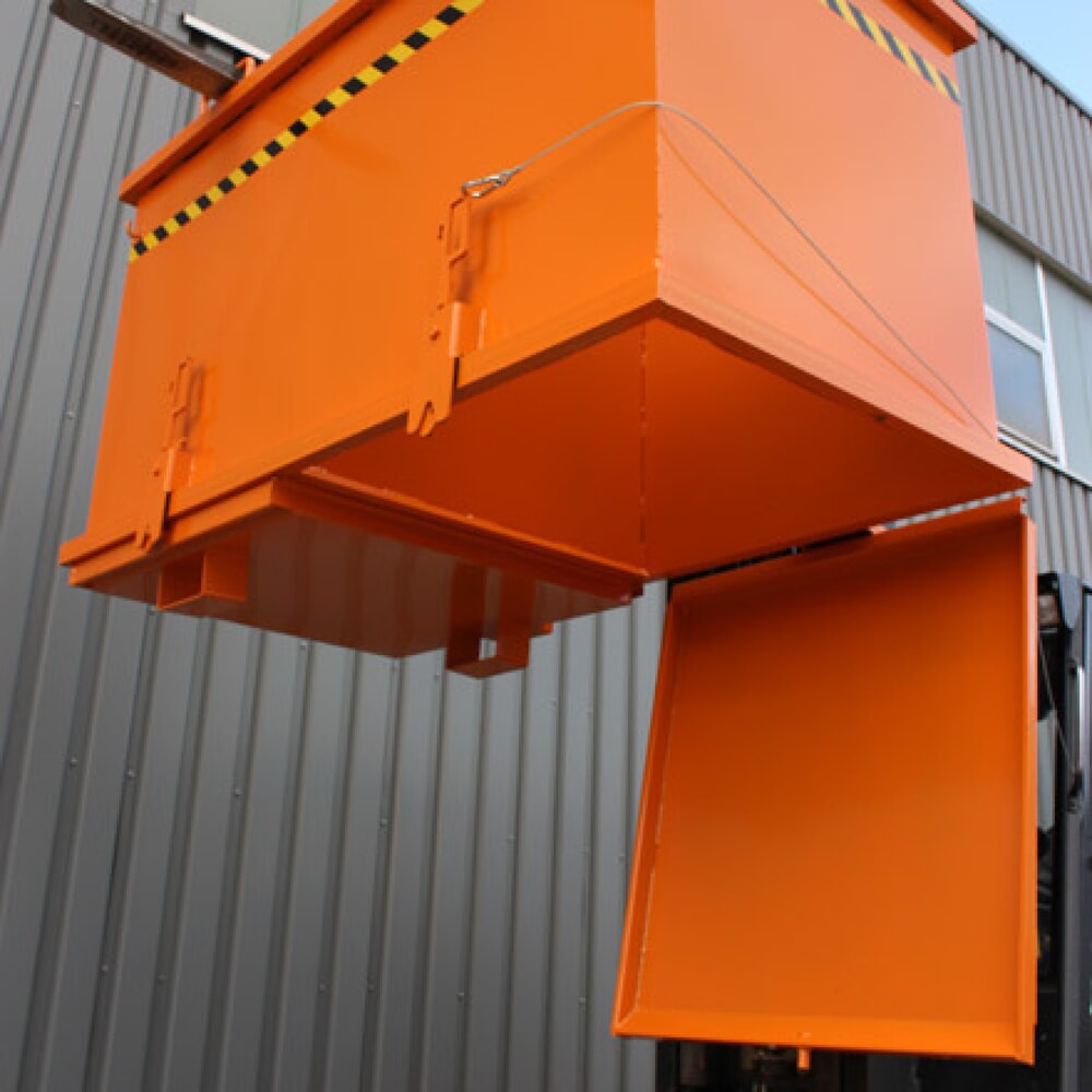 N° de l'image du produit 2 : Eichinger® Benne à fond basculant, Système de tri, 2x900 litres orangé pur