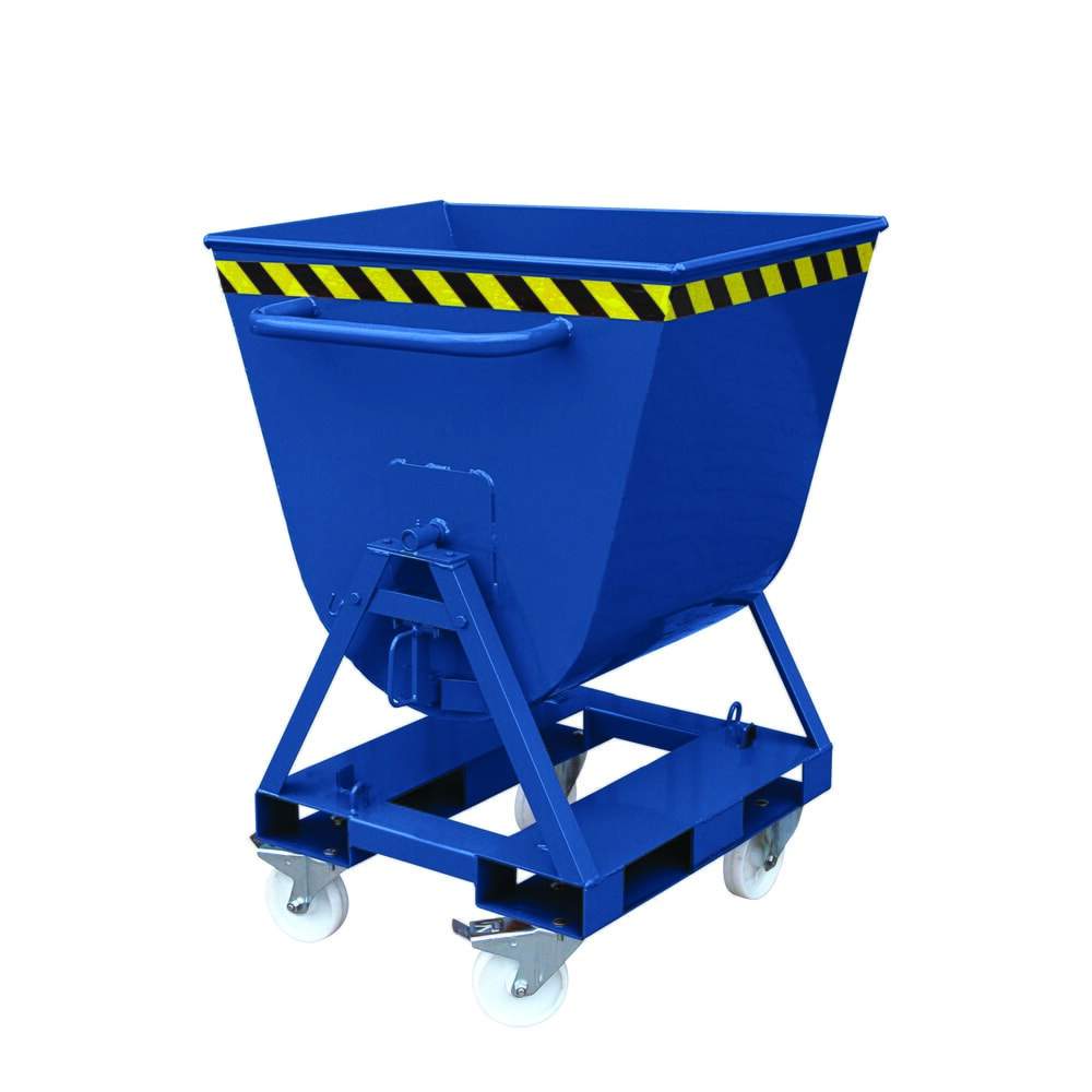 N° de l'image du produit 1 : Eichinger® Benne basculante basculable des 2 côtés, accessible des 4 côtés, 500 kg, 600 litres bleu gentiane