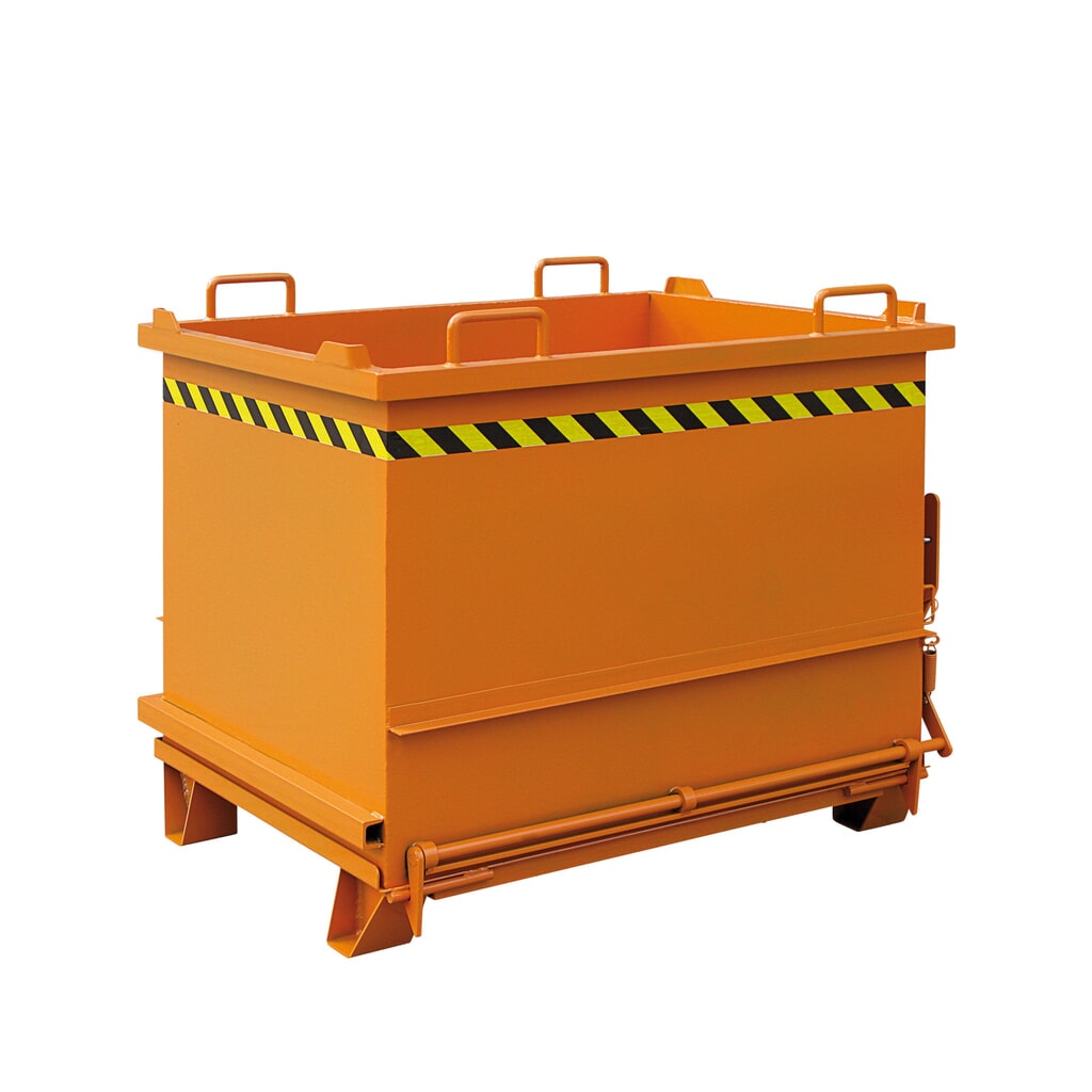 Eichinger® Conteneur pour matériaux de construction à fond basculant, 1 000 kg, 300 litres orangé pur Illustration du produit: Eichinger® Conteneur pour matériaux de construction à fond basculant, 1 000 kg, 300 litres orangé pur