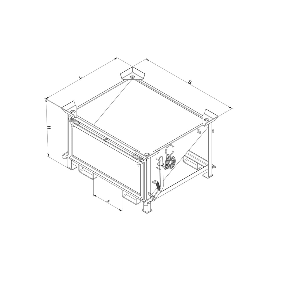 N° de l'image du produit 3 : Eichinger® Conteneur silo avec clapet de déversement de grande surface, 300 litres orangé pur