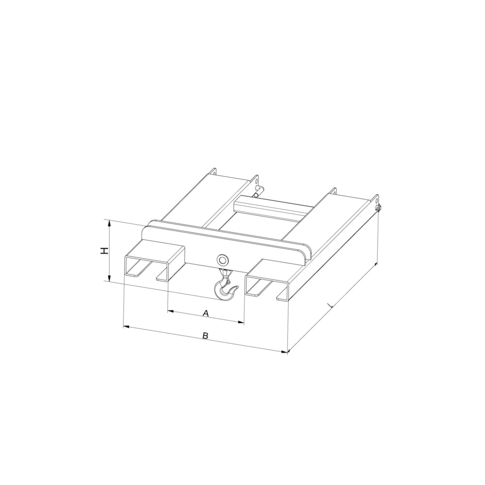 N° de l'image du produit 2 : Eichinger® Rehausse de chariot pour crochet de levage pour 2 bras, 2 000 kg, orangé pur