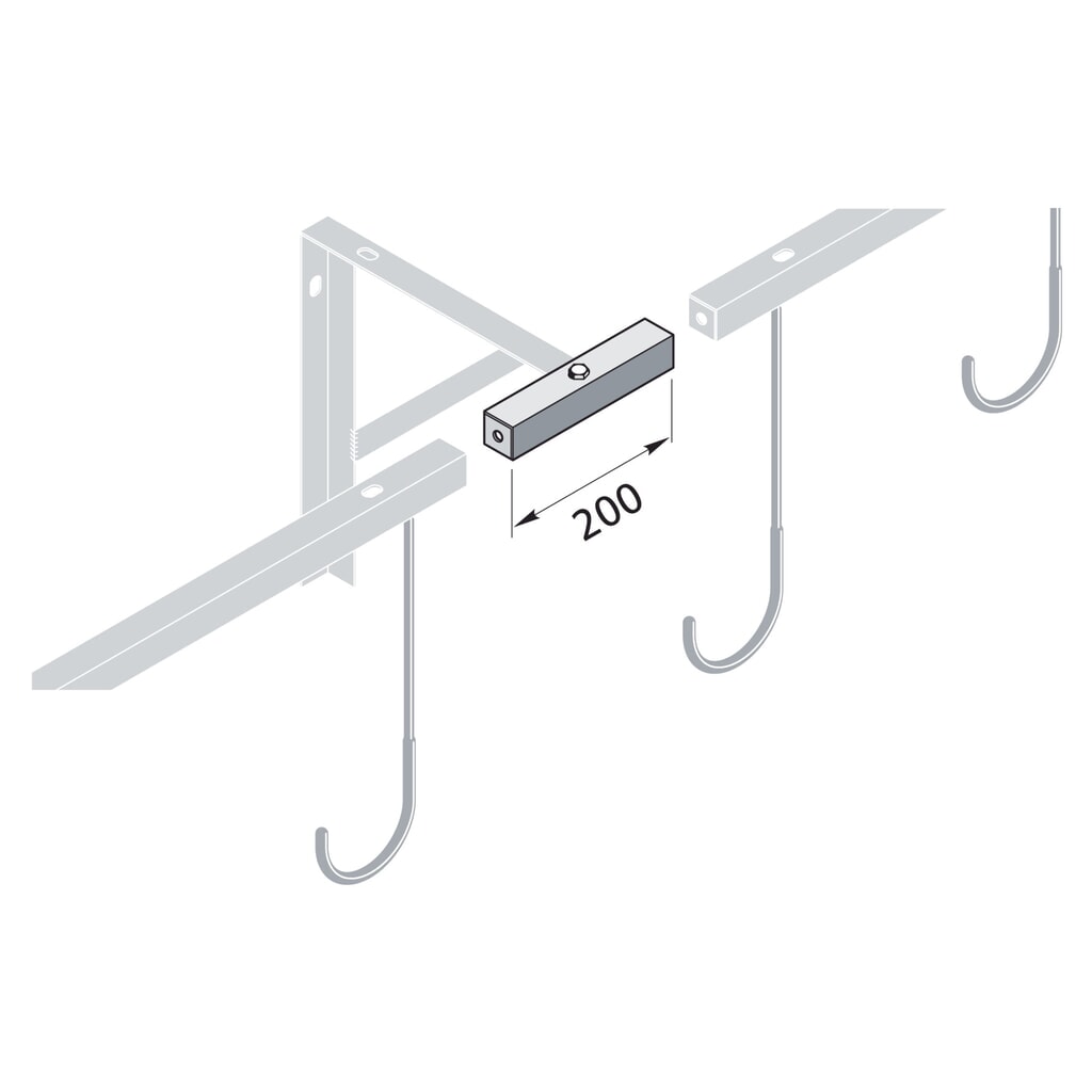 Elément de connexion pour parkers suspendus en rangée Illustration du produit: Elément de connexion pour parkers suspendus en rangée