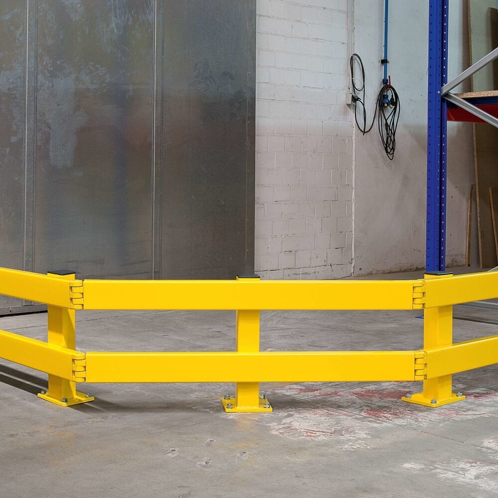 N° de l'image du produit 2 : Élément de jonction d’angle MORAVIA pour barrière de sécurité en profilé en C, revêtu de plastique, jaune