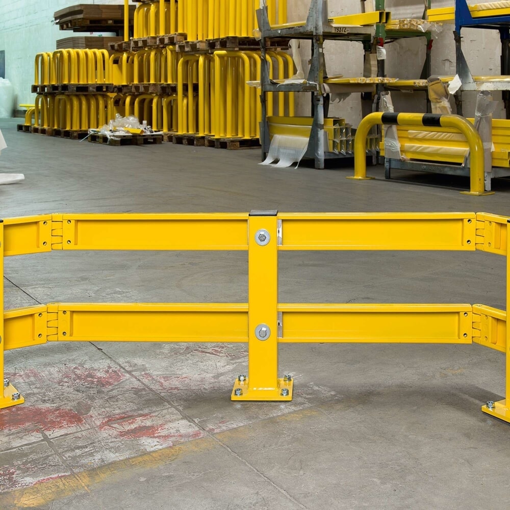 N° de l'image du produit 3 : Élément de jonction d’angle MORAVIA pour barrière de sécurité en profilé en C, revêtu de plastique, jaune