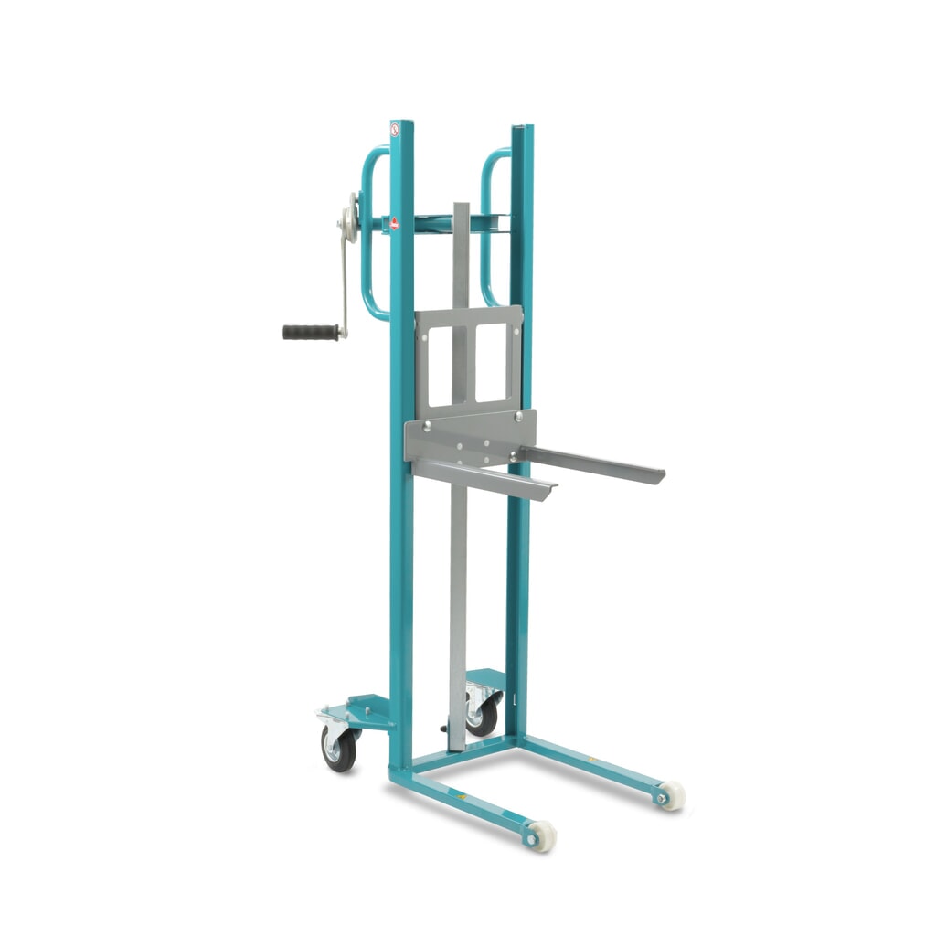 Illustration du produit: Élévateurs de matériaux à manivelle Ameise® avec dispositif de prise à fourche, pneumatiques en TPE