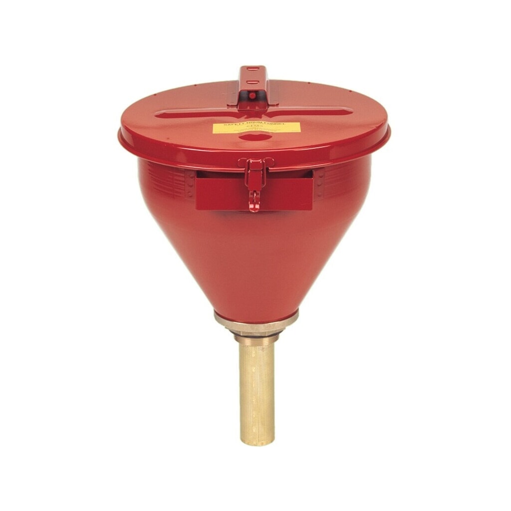 Illustration du produit: Entonnoir de sécurité pour fût Justrite, pare-flamme 150 mm, rouge