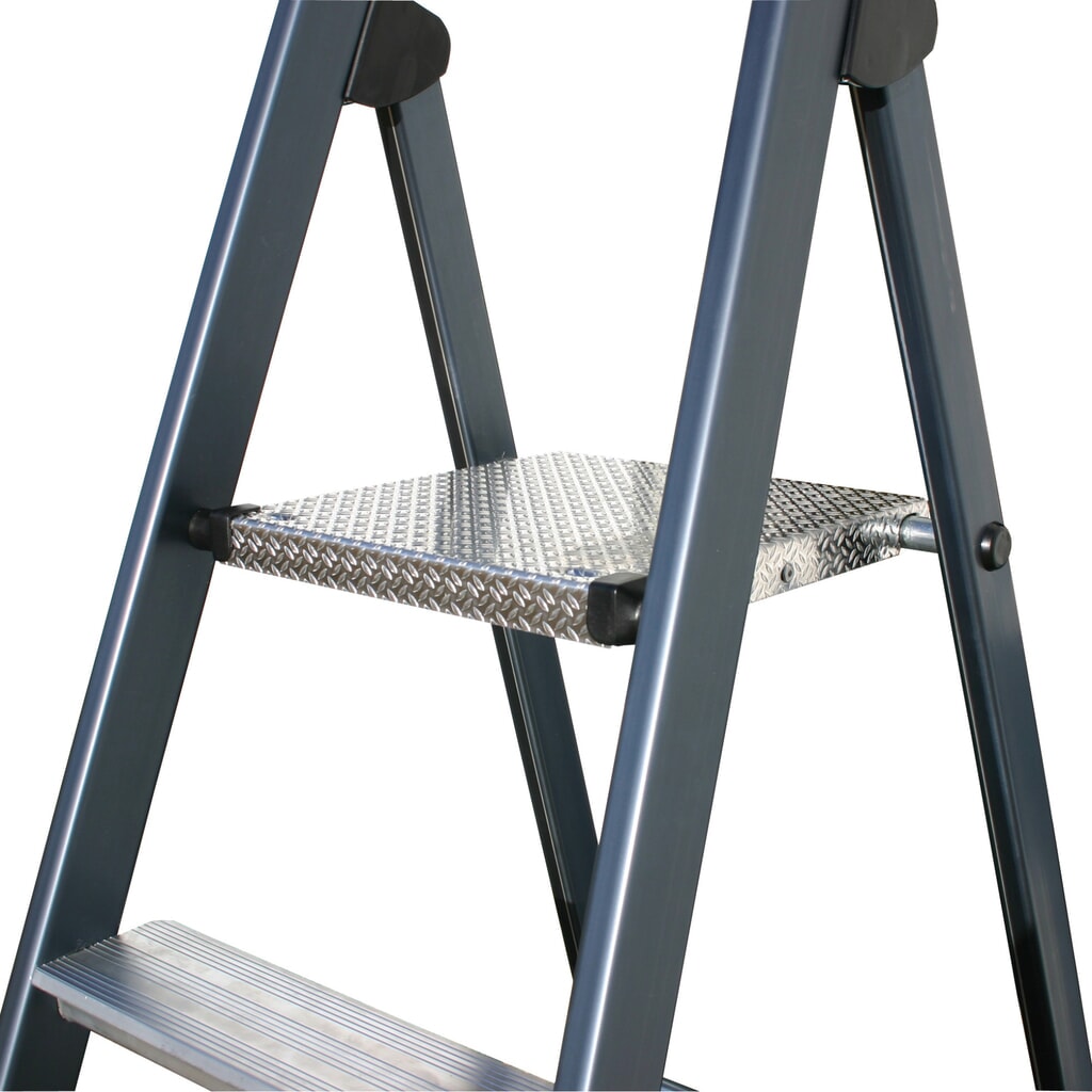 Escabeau à marches KRAUSE® , accessible d’un seul côté, aluminium anodisé, hauteur déployée 0,85 m N° de l'image du produit 4 : Escabeau à marches KRAUSE® , accessible d’un seul côté, aluminium anodisé, hauteur déployée 0,85 m