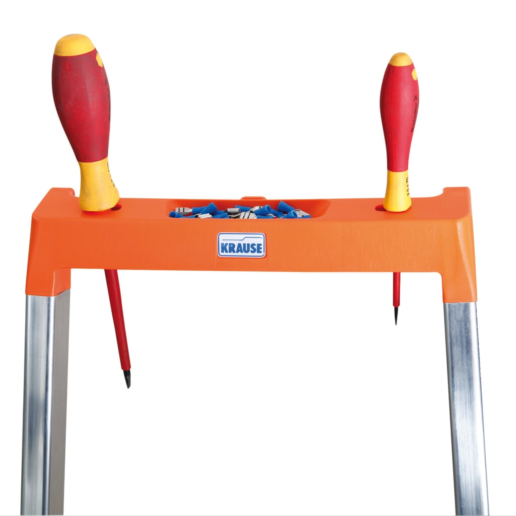 Escabeau à marches KRAUSE®, accessible d’un seul côté, avec raccords articulés High-Tech, profondeur d'installation 820 mm N° de l'image du produit 2 : Escabeau à marches KRAUSE®, accessible d’un seul côté, avec raccords articulés High-Tech, profondeur d'installation 820 mm