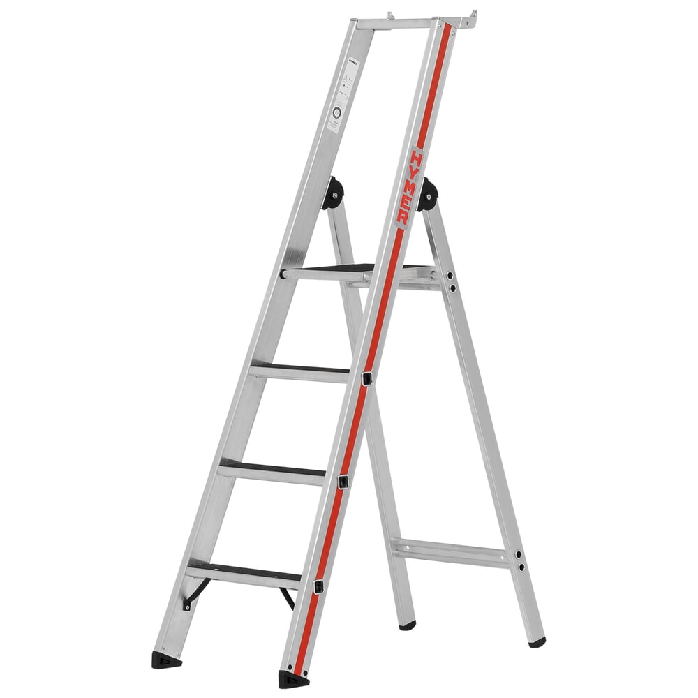 Illustration du produit: Escabeau double à marches HYMER, revêtement R13, avec plate-forme, hauteur 0,93 m, 4 échelons