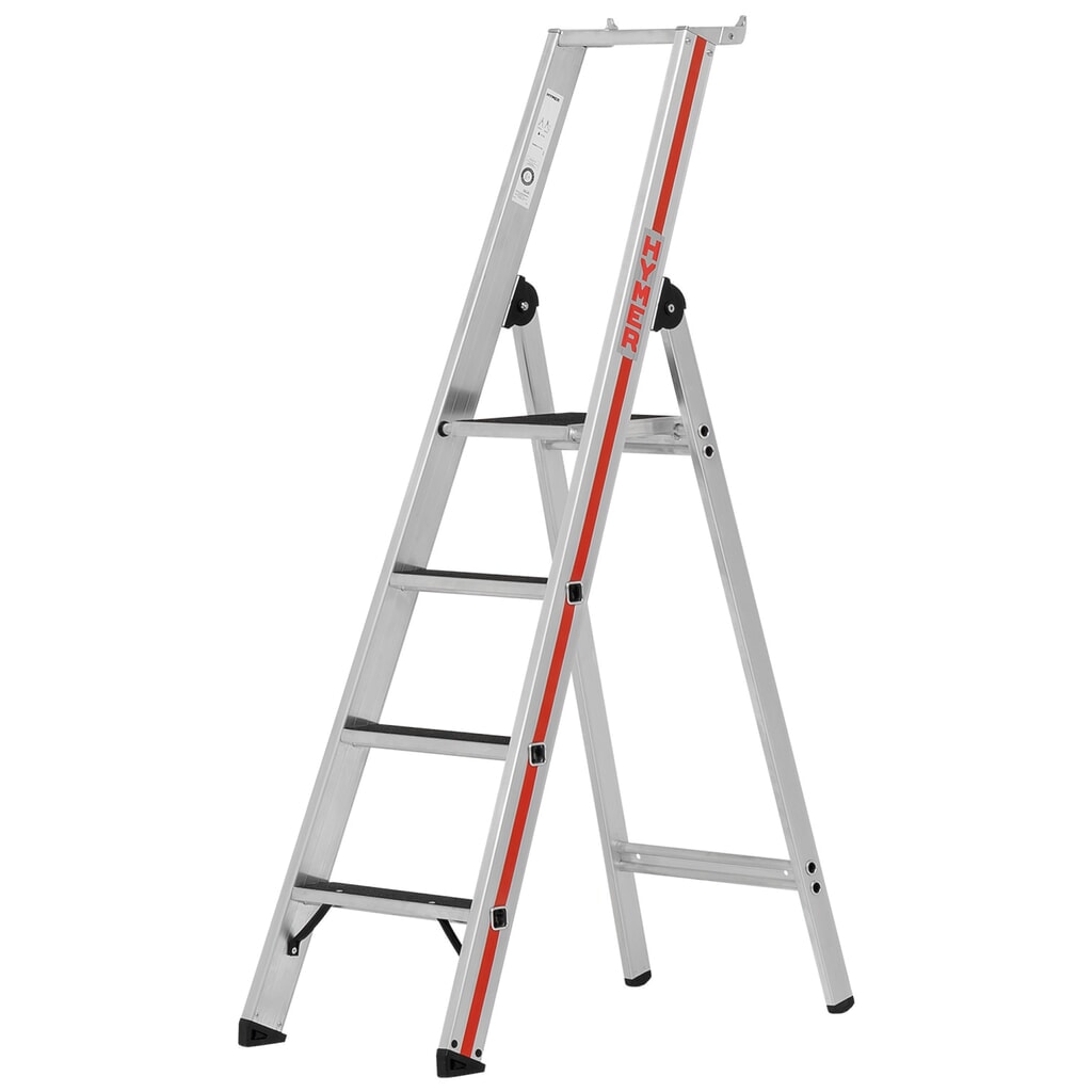 Illustration du produit: Escabeau double à marches HYMER, revêtement R13, avec plate-forme, hauteur 0,93 m, 4 échelons