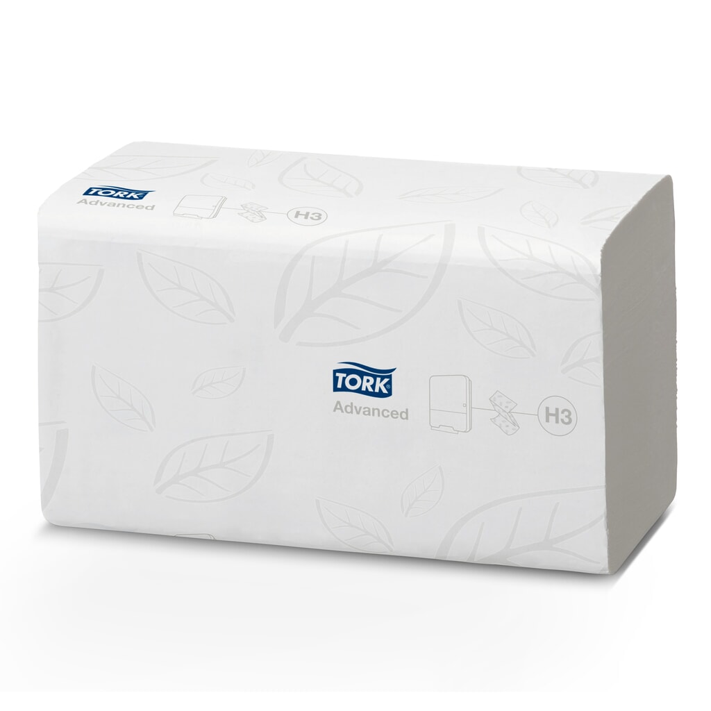 Essuie-mains TORK® Advanced, pliés en zigzag, blanc Illustration du produit: Essuie-mains TORK® Advanced, pliés en zigzag, blanc